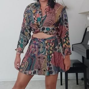 Two piece skirt and shirt set